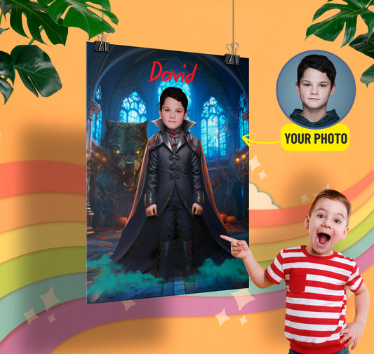 Picture Poster Print Horror Boys Gift, Custom Prints Kids Count Dracula - Custamazegifts.com 