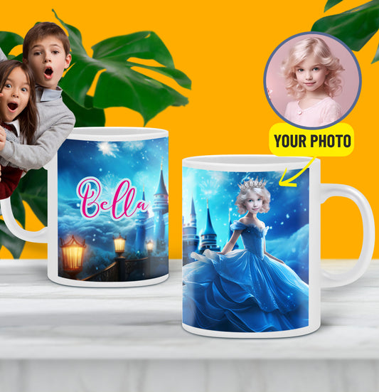 Cinderella Princess Customized Photo Mug, Picture Printed Mug - Custamazegifts.com 