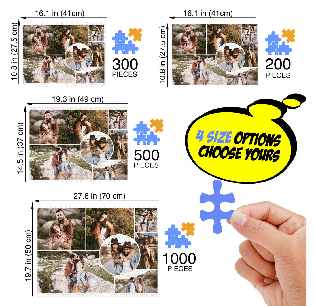 Custom Puzzle Collage, Add 7 Pictures, Photo Jigsaw Puzzles - Custamazegifts.com 