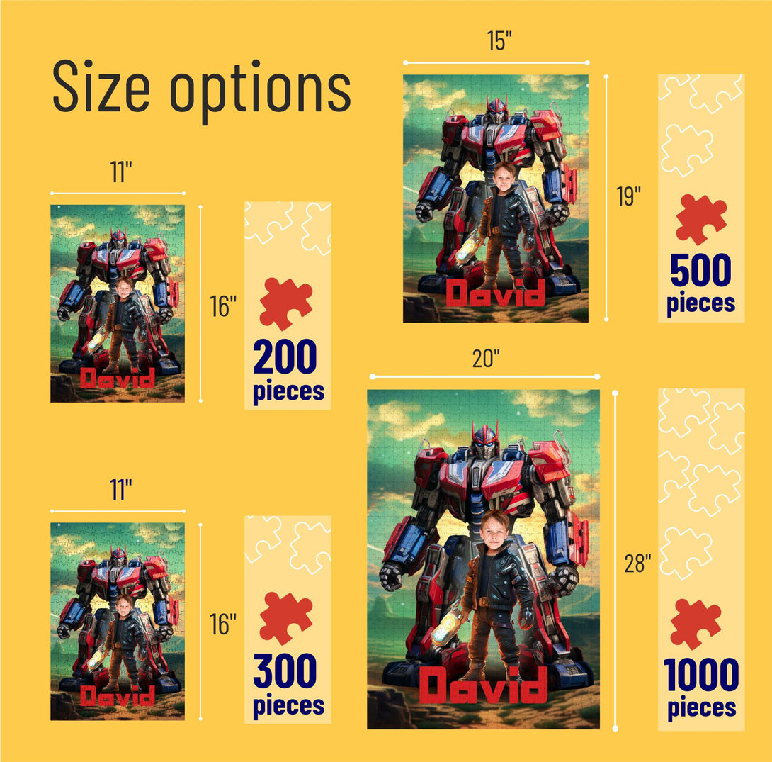 Personalized Puzzle, Transformers Boys Portrait Puzzle From Photo - Custamazegifts.com 