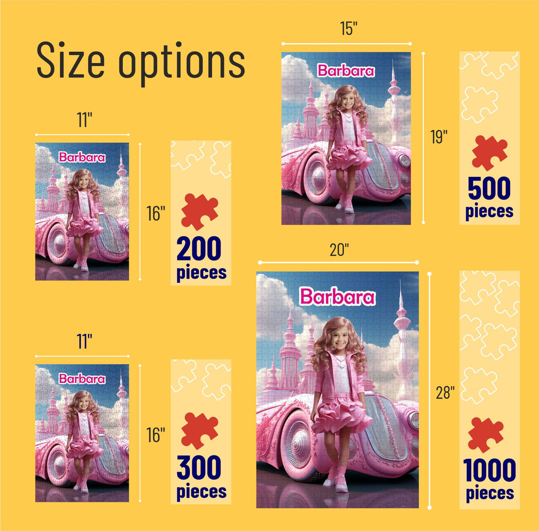 Barbie Doll Personalized Photo Puzzle, Custom Gift - Custamazegifts.com 