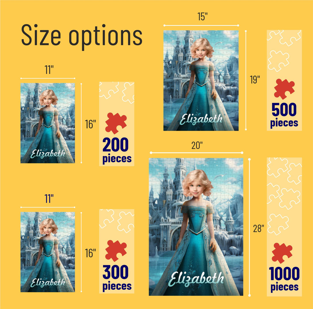 Customized Photo Puzzle Game, Elsa Princess Fairy Tale Little Girl Gift - Custamazegifts.com 