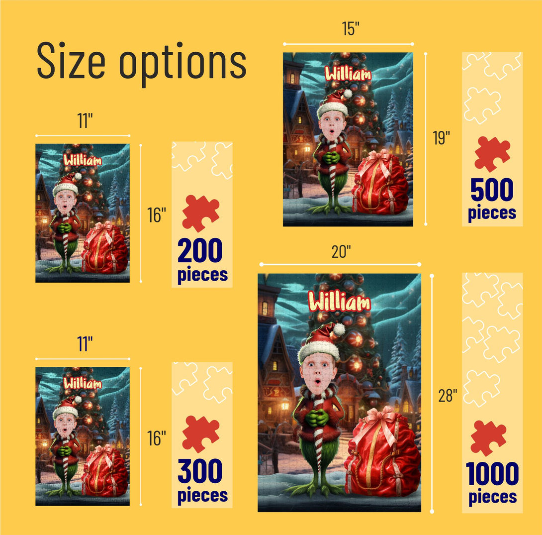 Christmas Gift Grinch Puzzle from Photo, Best Gifts for Him - Custamazegifts.com 