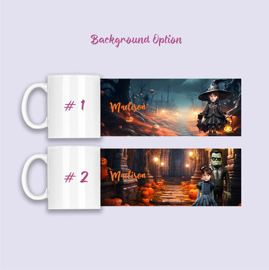 Kids Personalized Mug Custom Witch, Wednesday Photo Mug - Custamazegifts.com 