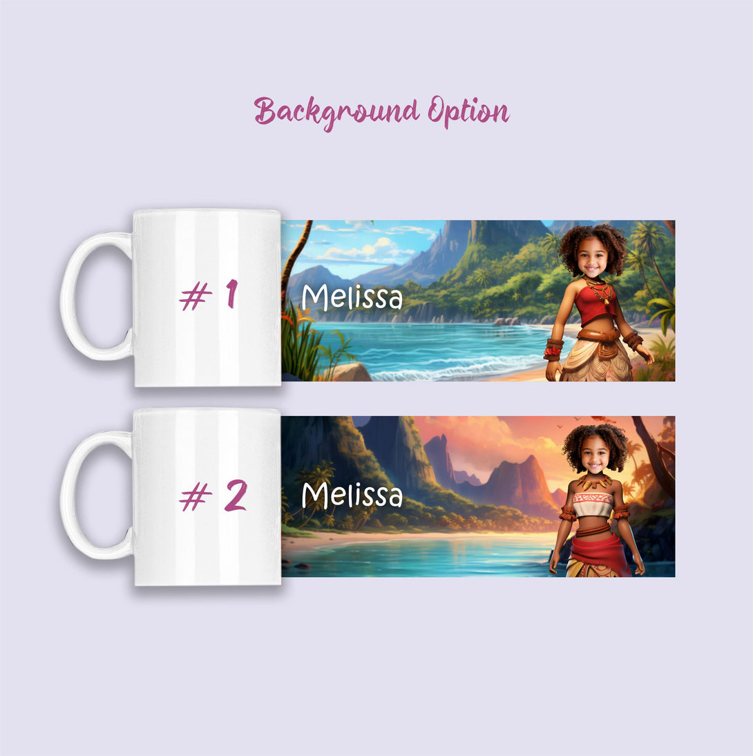 Personalized Mug for Kids Moana Gift for Girls, Custom Mug Cartoon - Custamazegifts.com 