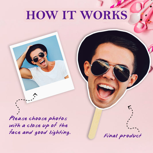 Custom Face on Stick, Bachelorette Party Groom Head
