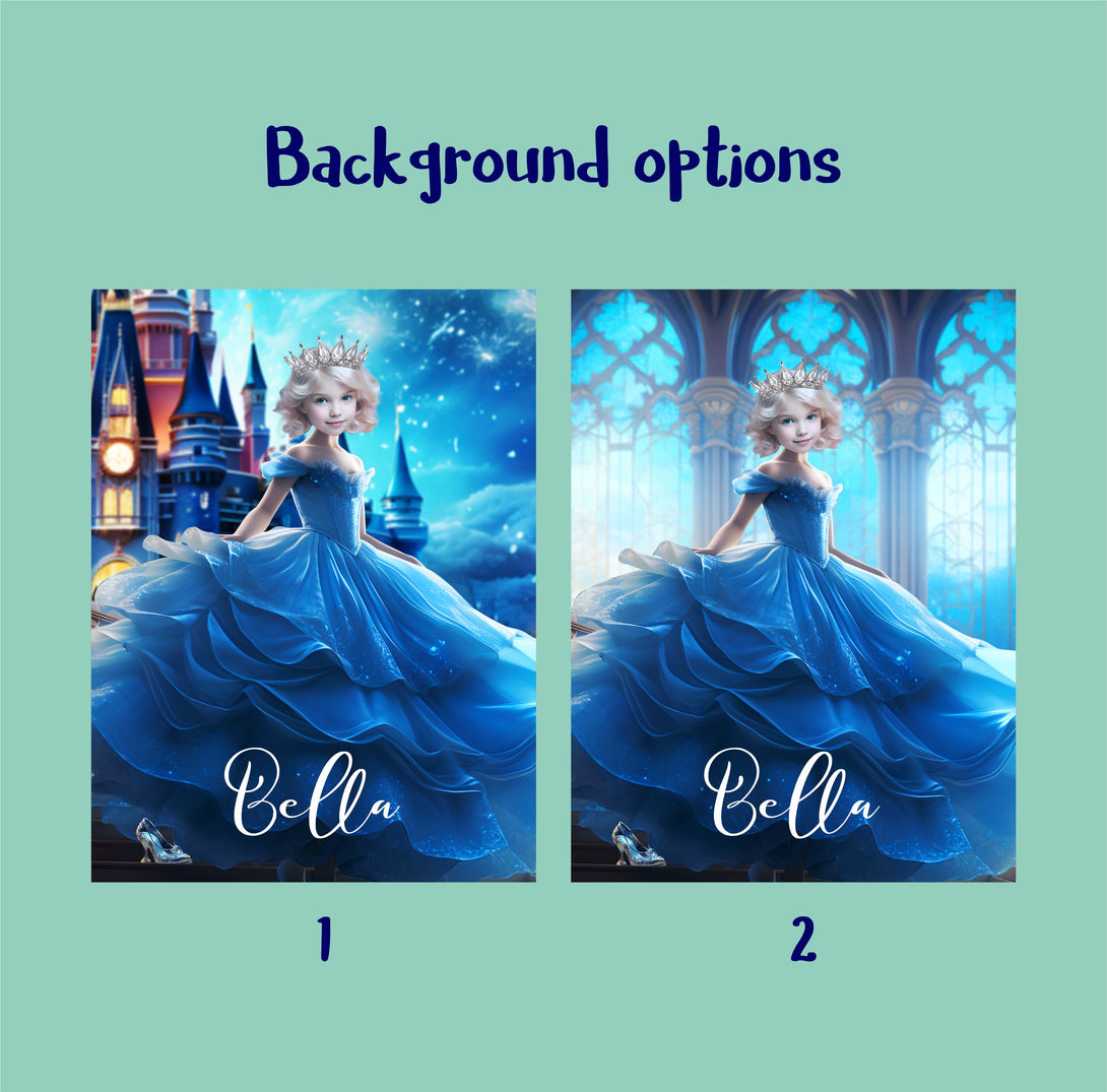 Cinderella Princess Poster Digital Photo, Magic Kingdom Custom Portrait - Custamazegifts.com 