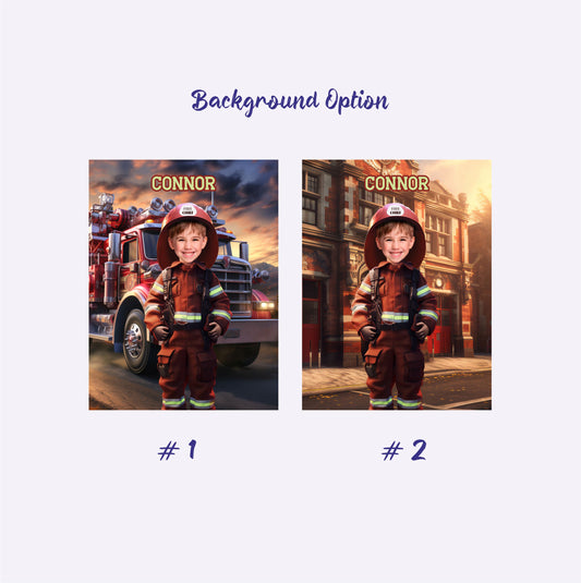 Custom Boy Firefighter Photo Blankets, Kids Personalized Blanket - Custamazegifts.com 