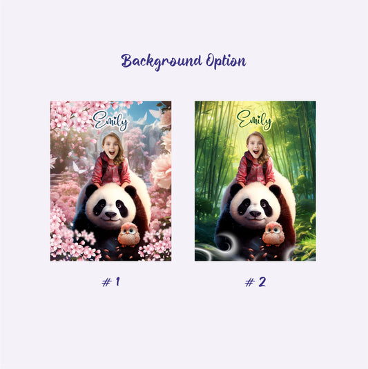 Princess and Panda Personalized Girls Photo Blanket - Custamazegifts.com 