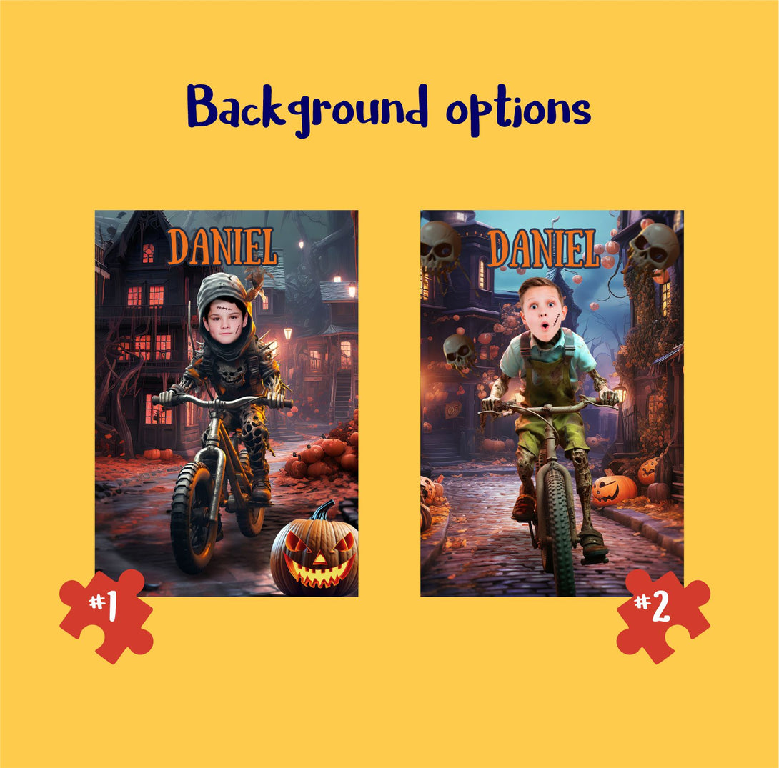 Kids Face on Puzzle Boys Personalized Zombie Photo Gifts - Custamazegifts.com 