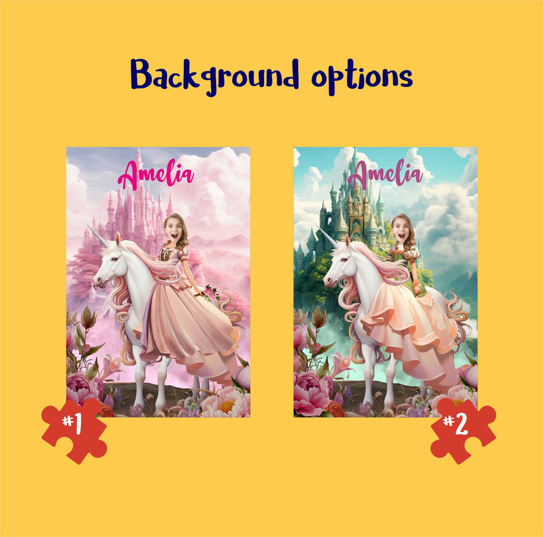 Personalised Unicorn and Princess Puzzle Holiday Gift for Girls - Custamazegifts.com 