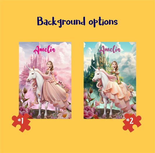 Personalised Unicorn and Princess Puzzle Holiday Gift for Girls - Custamazegifts.com 