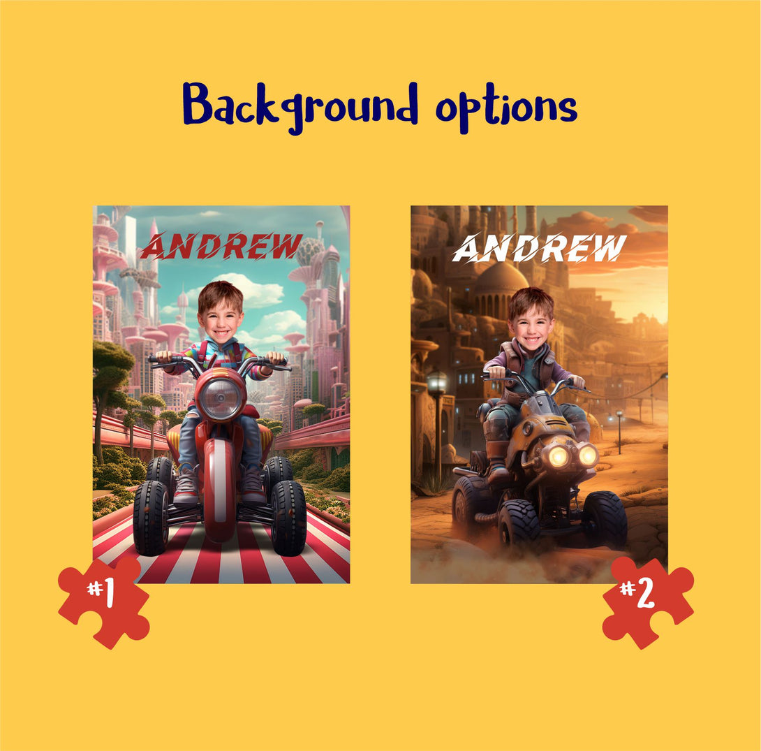 Quad Biker's Fan Custom Photo Puzzles, Dirt Bike Print Gift for Boys - Custamazegifts.com 