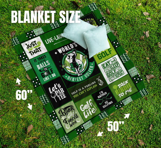 Golf Blanket Gifts for Men, Thoughtful Birthday Gift for Golfer - Custamazegifts.com 