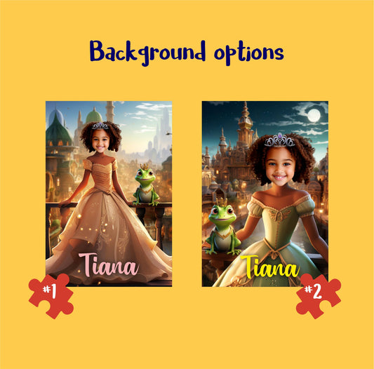 Kids Puzzle Princess Tiana, Girls Custom Photo Puzzle - Custamazegifts.com 