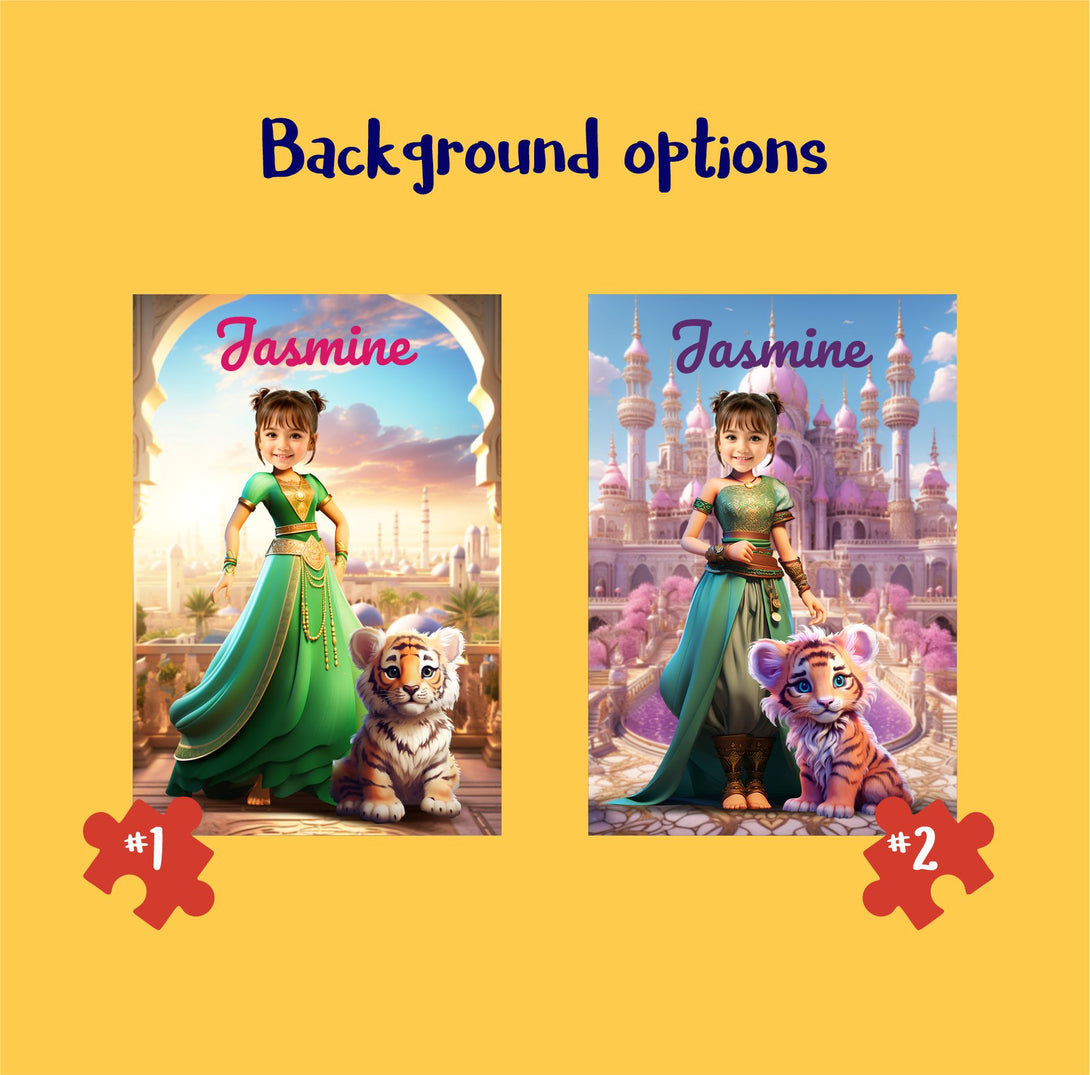 Personalized Puzzle Custom Princess Jasmine Photo Gift for Her Teen Girl - Custamazegifts.com 