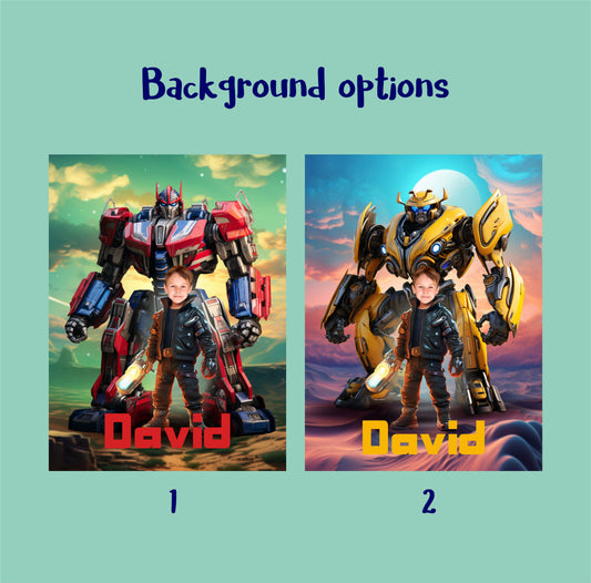 Personalized Poster Transformers, Portrait from Photo Bumble Bee Autobot - Custamazegifts.com 