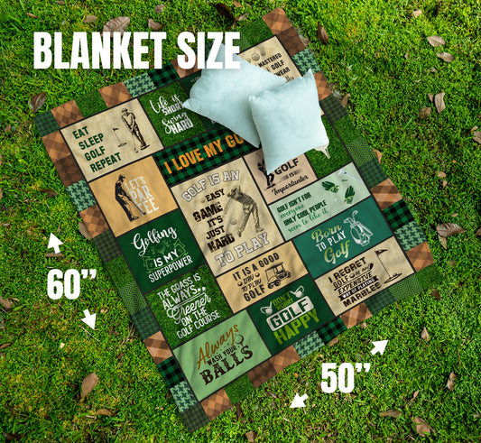 Golf Throw Blanket, Golf Gifts for Men, Retirement Gift - Custamazegifts.com 