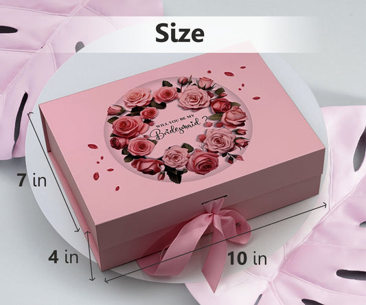 Pink Gift Box, Be My Bridesmaid Proposal Boxes for Gifts - Custamazegifts.com 