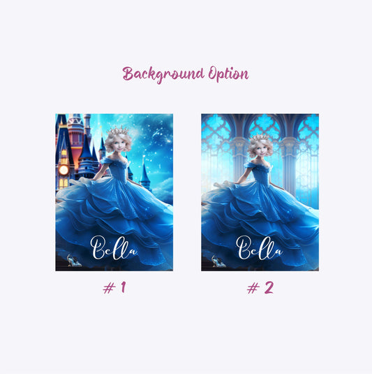 Custom Girl Photo Canvas Cinderella Princess Kids Wall Art - Custamazegifts.com 