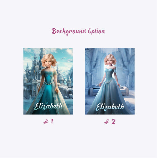 Print Customizable Canvas Elsa Girl Gift, Frozen Princesses Portrait From Photo - Custamazegifts.com 