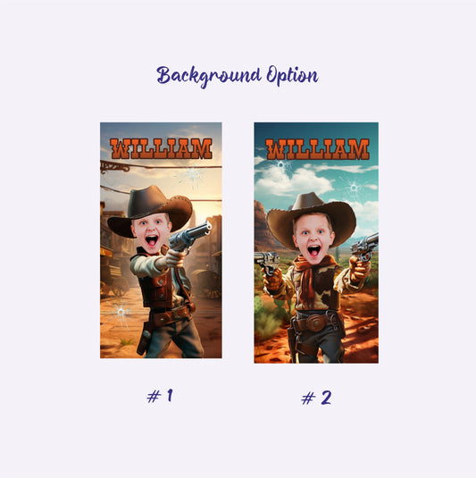 Cowboy Photo Personalized Kids Towel, Western Boys Beach Towel - Custamazegifts.com 