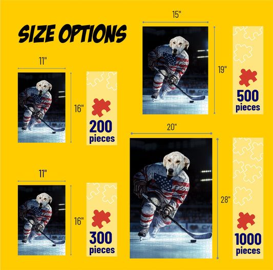 Hockey Jersey Pet Portrait Puzzle From Photo, Dog Lover Gift PC07 - Custamazegifts.com 