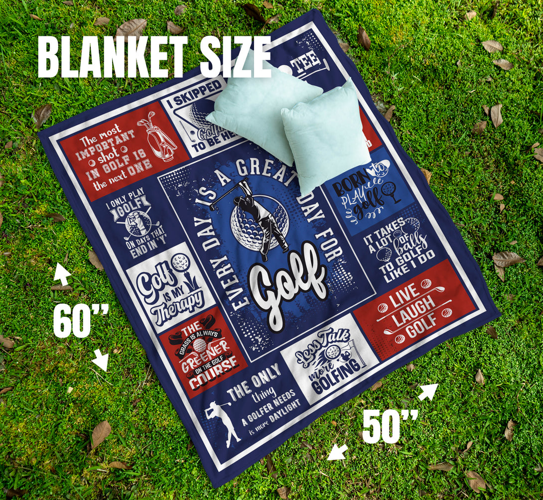 Gift for Golfer, Golf Blanket for Him, Golfing Throw Blankets - Custamazegifts.com 