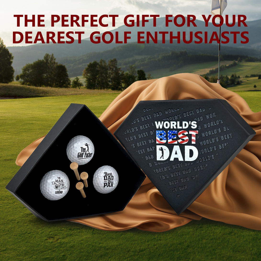 Golf Balls Gift Set of 3 Piece, Best Gifts for Dad - Custamazegifts.com 