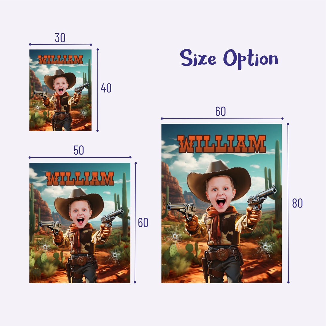 Child Custom Blanket Cowboy Boys, Western Boys Room - Custamazegifts.com 