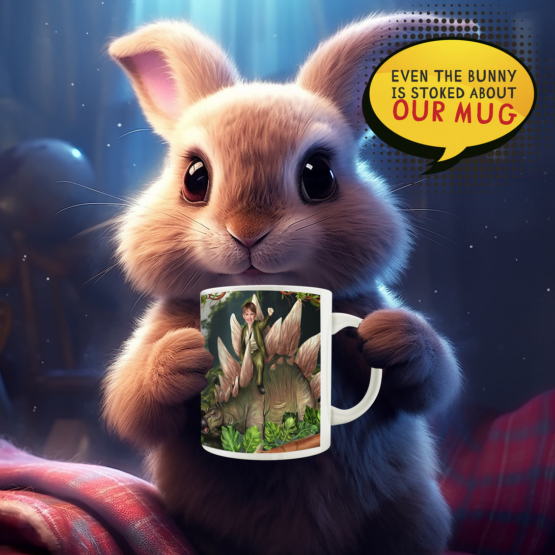 Stegosaurus Personalized Photo Mug Gift for Kids, Christmas Gift for Son - Custamazegifts.com 