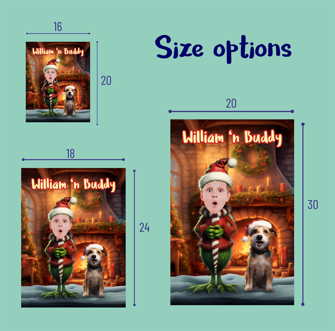 Personalize Boy Gift Grinch Christmas Wall Art Poster - Custamazegifts.com 