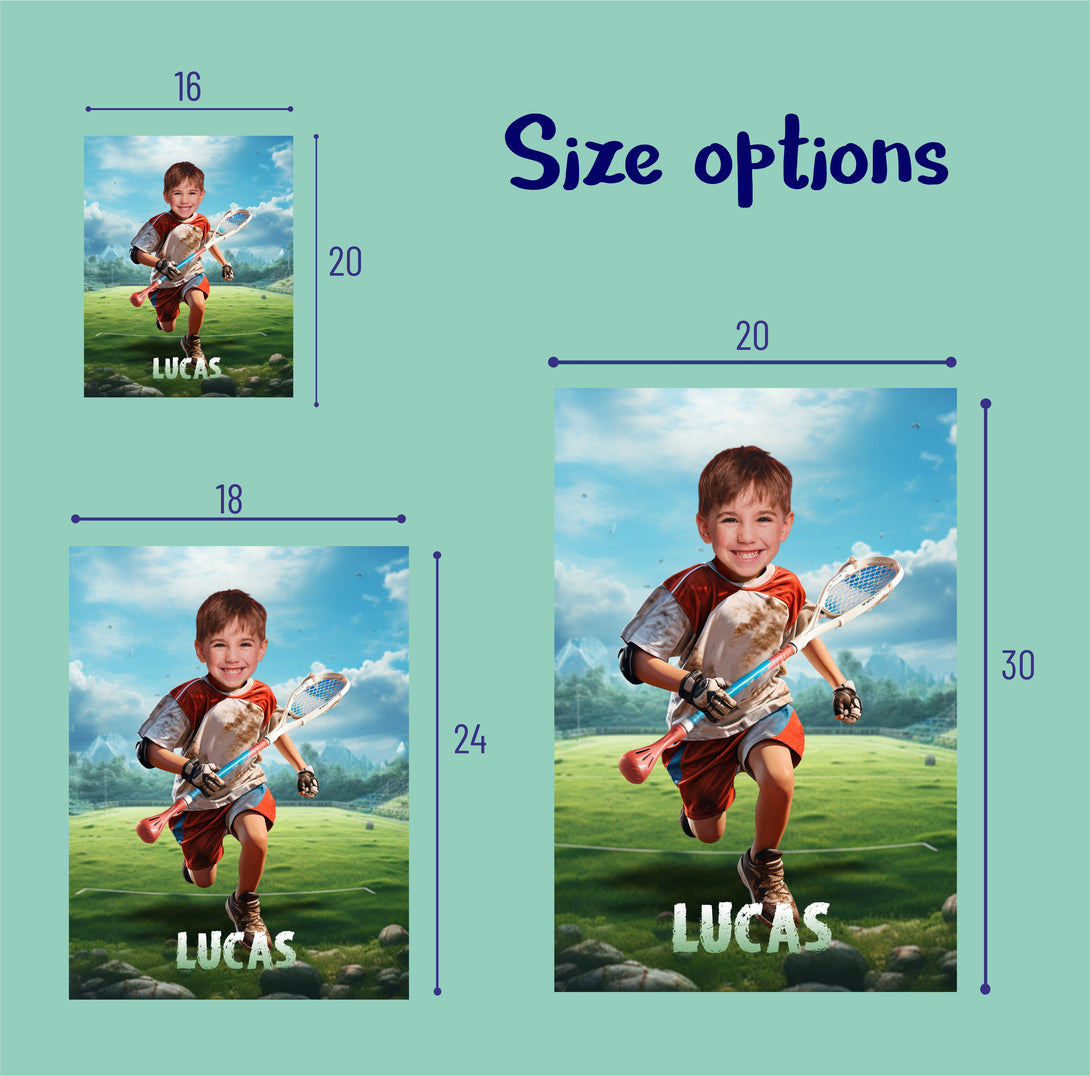 Personalized Lacrosse Boy Photo Poster, Sports Fan Digital Prints - Custamazegifts.com 