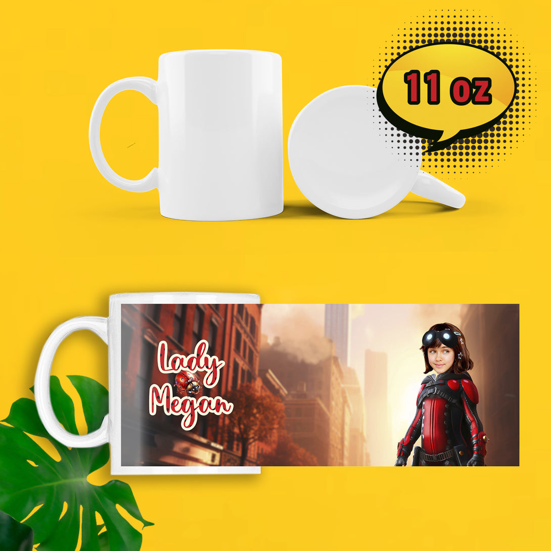 Kids Personalized Mug Marinette, Custom Mug with Photo Ladybug - Custamazegifts.com 