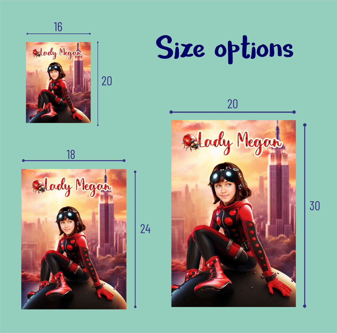 Picture Poster Miraculous Ladybug, Custom Kid Portrait Marinette - Custamazegifts.com 