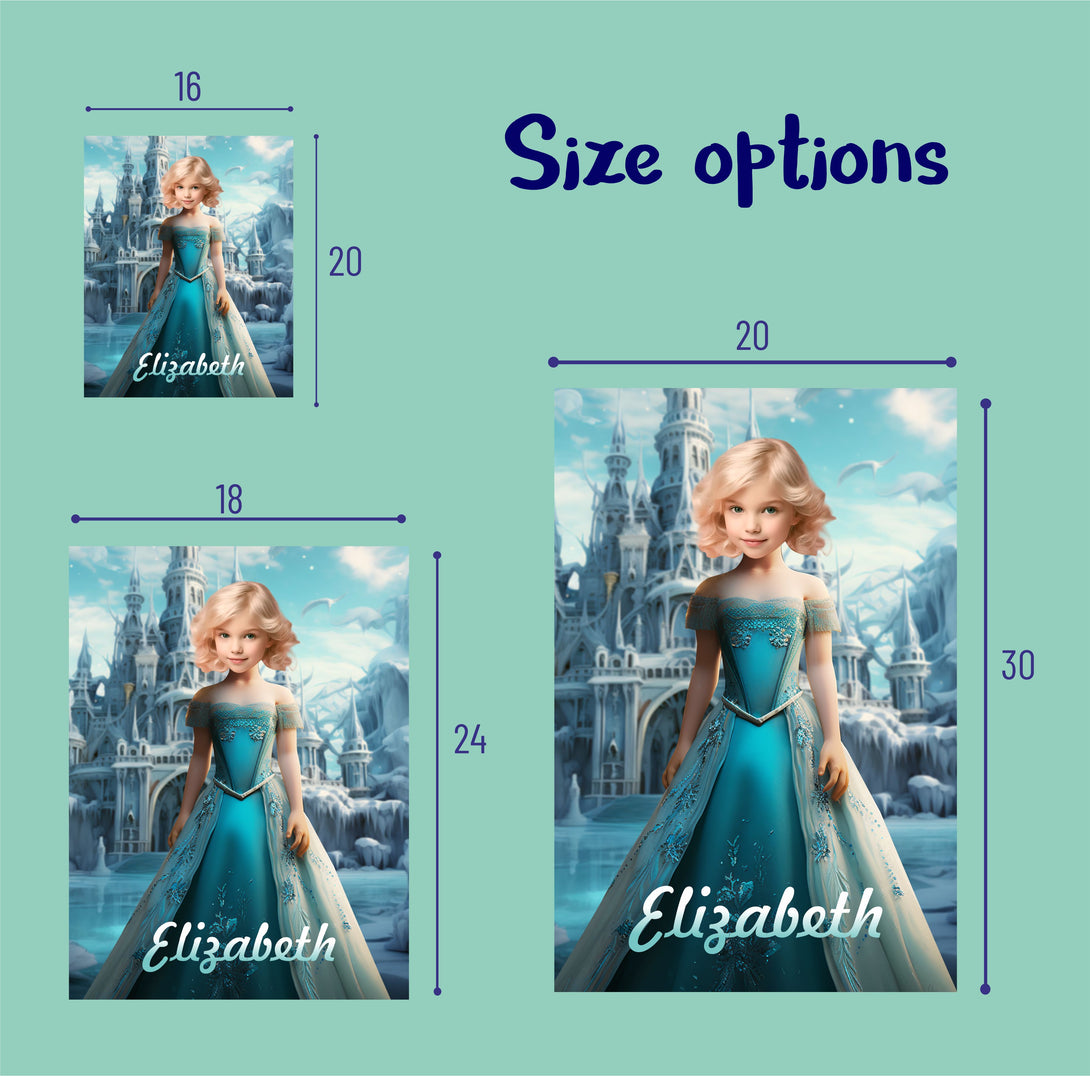 Princess Custom Photo Poster, Elsa Frozen Digital Portrait - Custamazegifts.com 