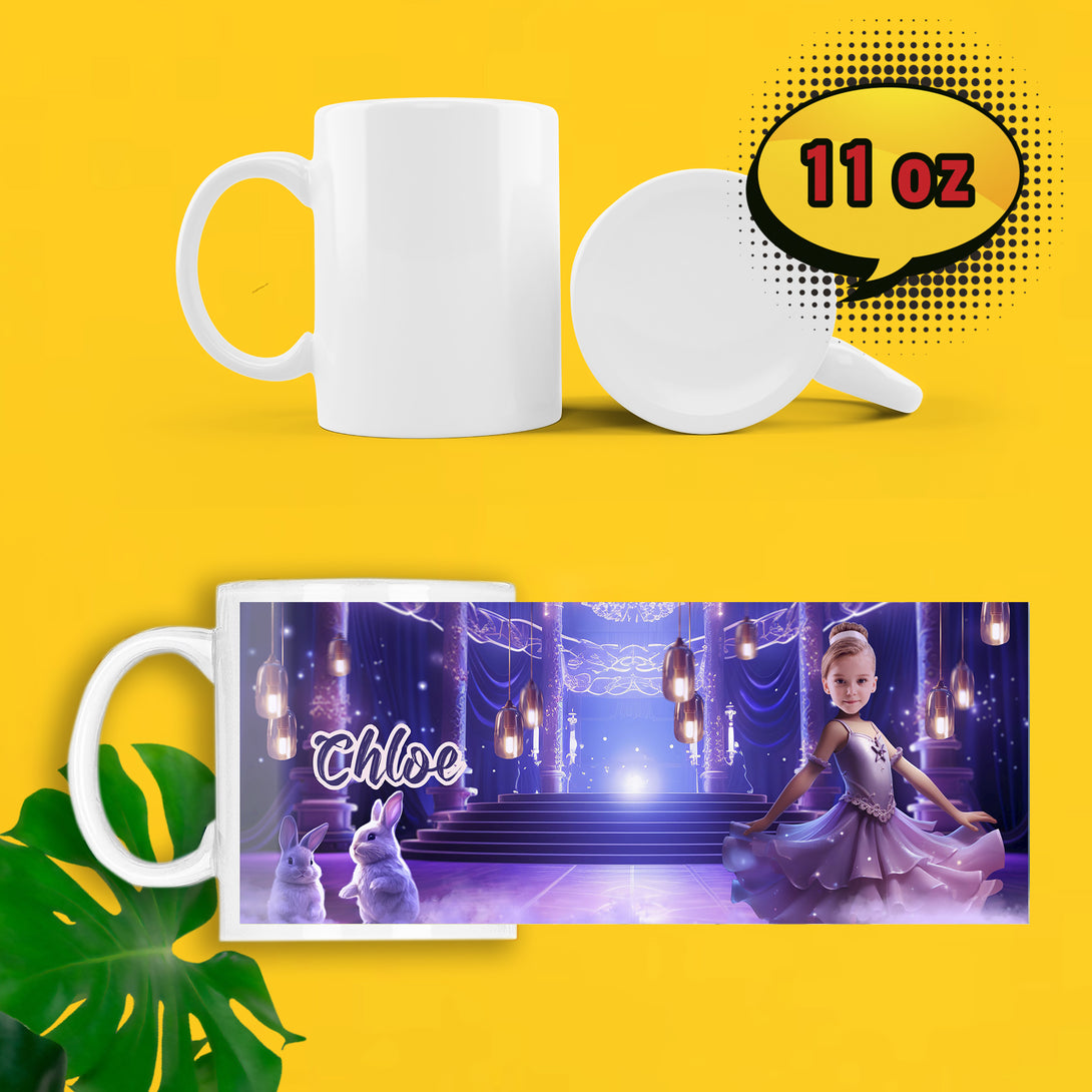 Ballet Gift Custom Mug, Birthday Girl Ballerina Print Gift - Custamazegifts.com 