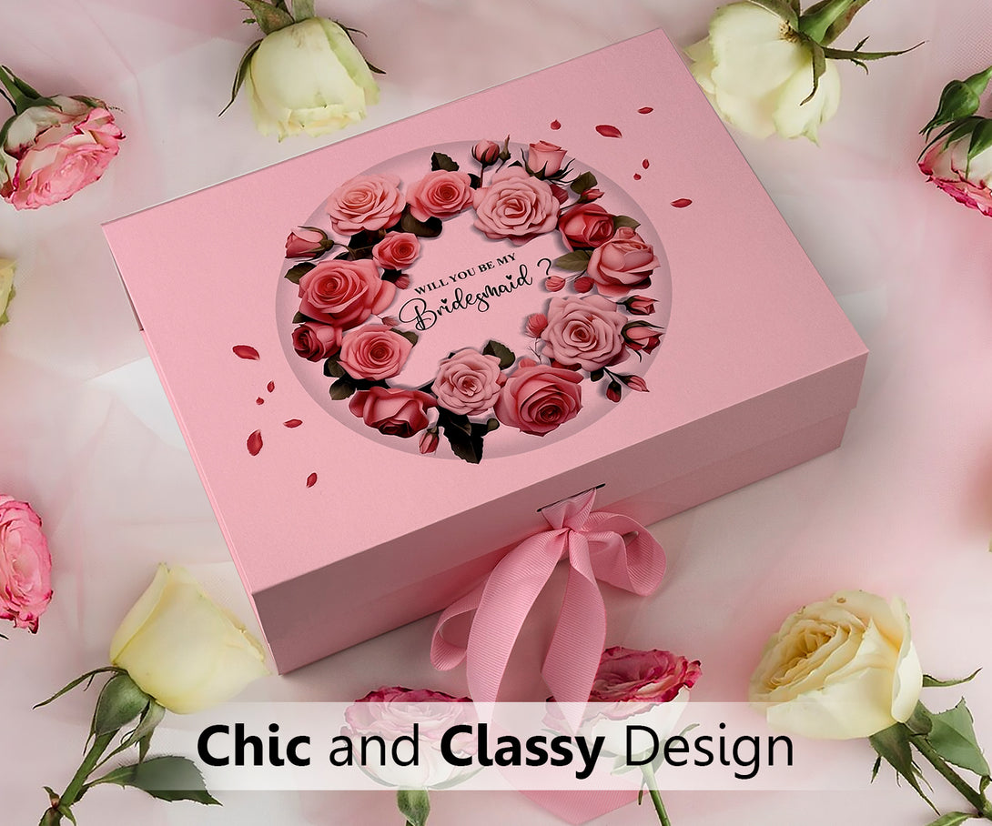 Pink Gift Box, Be My Bridesmaid Proposal Boxes for Gifts - Custamazegifts.com 