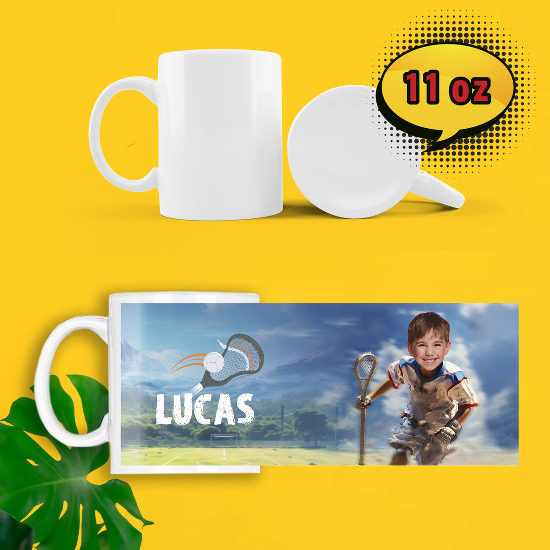 Custom Lacrosse Player Face Mug, Lacrosse Gifts for Boys Teen Men - Custamazegifts.com 