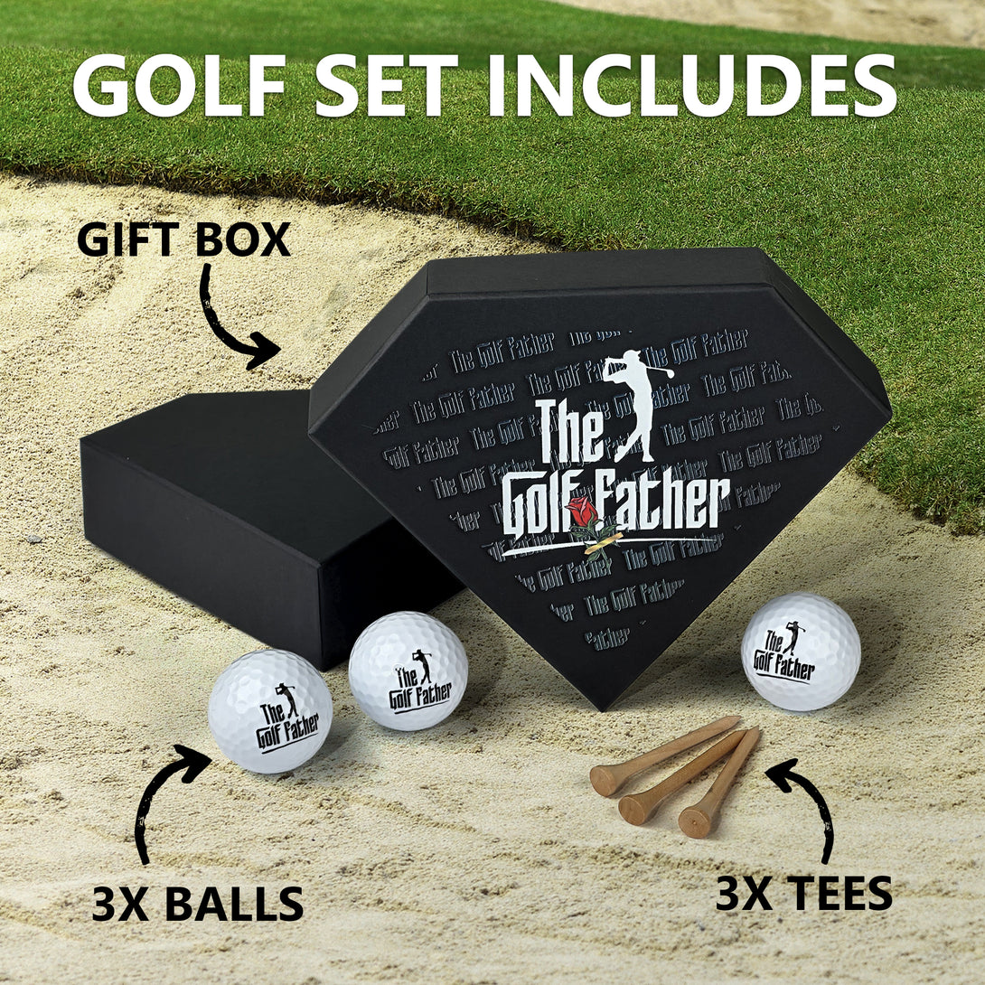 Golf Gift Box Set of 3 Balls, Golfing Gifts for Dad - Custamazegifts.com 