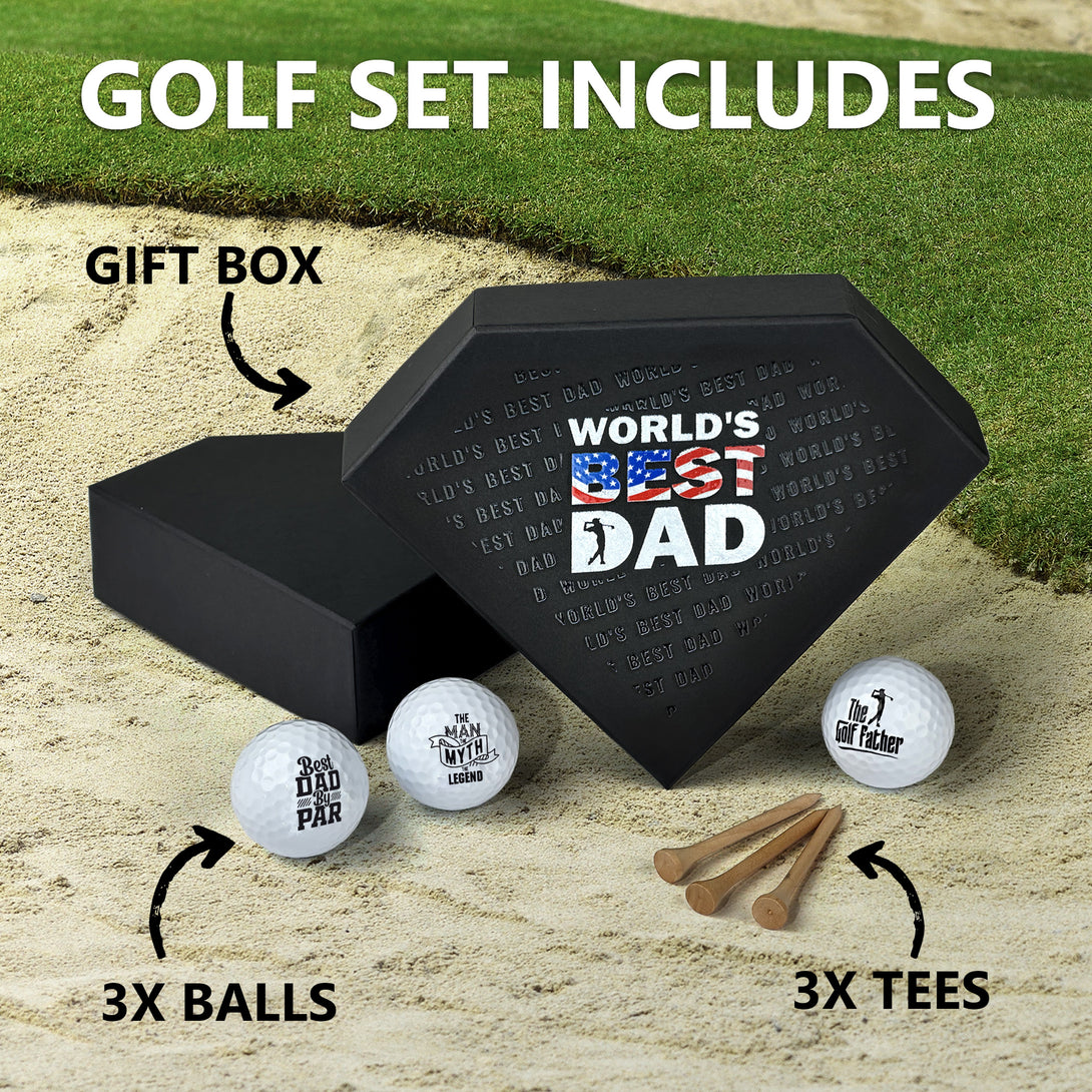 Golf Balls Gift Set of 3 Piece, Best Gifts for Dad - Custamazegifts.com 