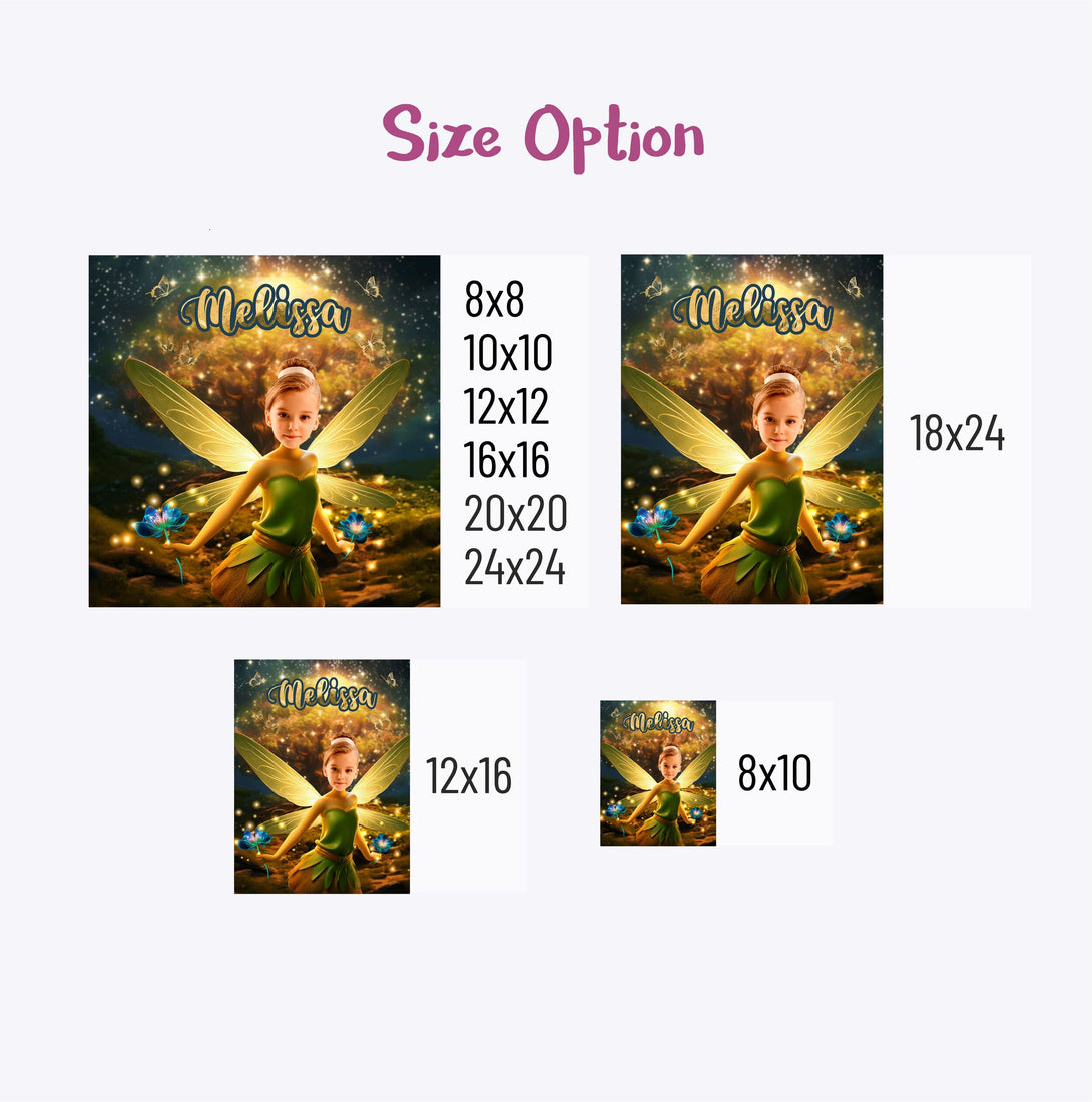 Print Customizable Canvas Tinkerbell Nerverland Kids Portrait - Custamazegifts.com 