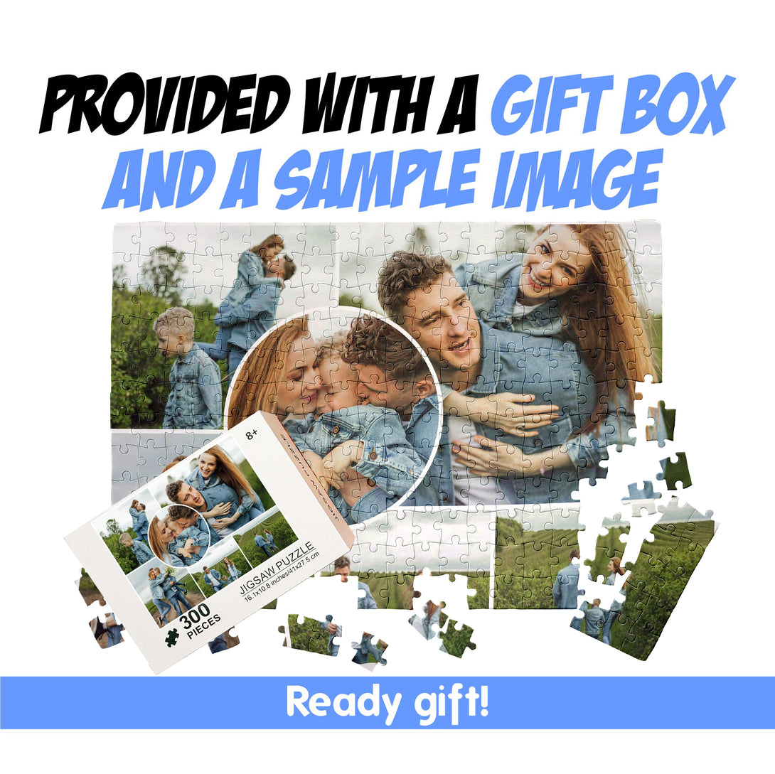 Upload 6 Photos Collage Puzzle, Personalized Gift for Wedding Anniversary Birthday - Custamazegifts.com 