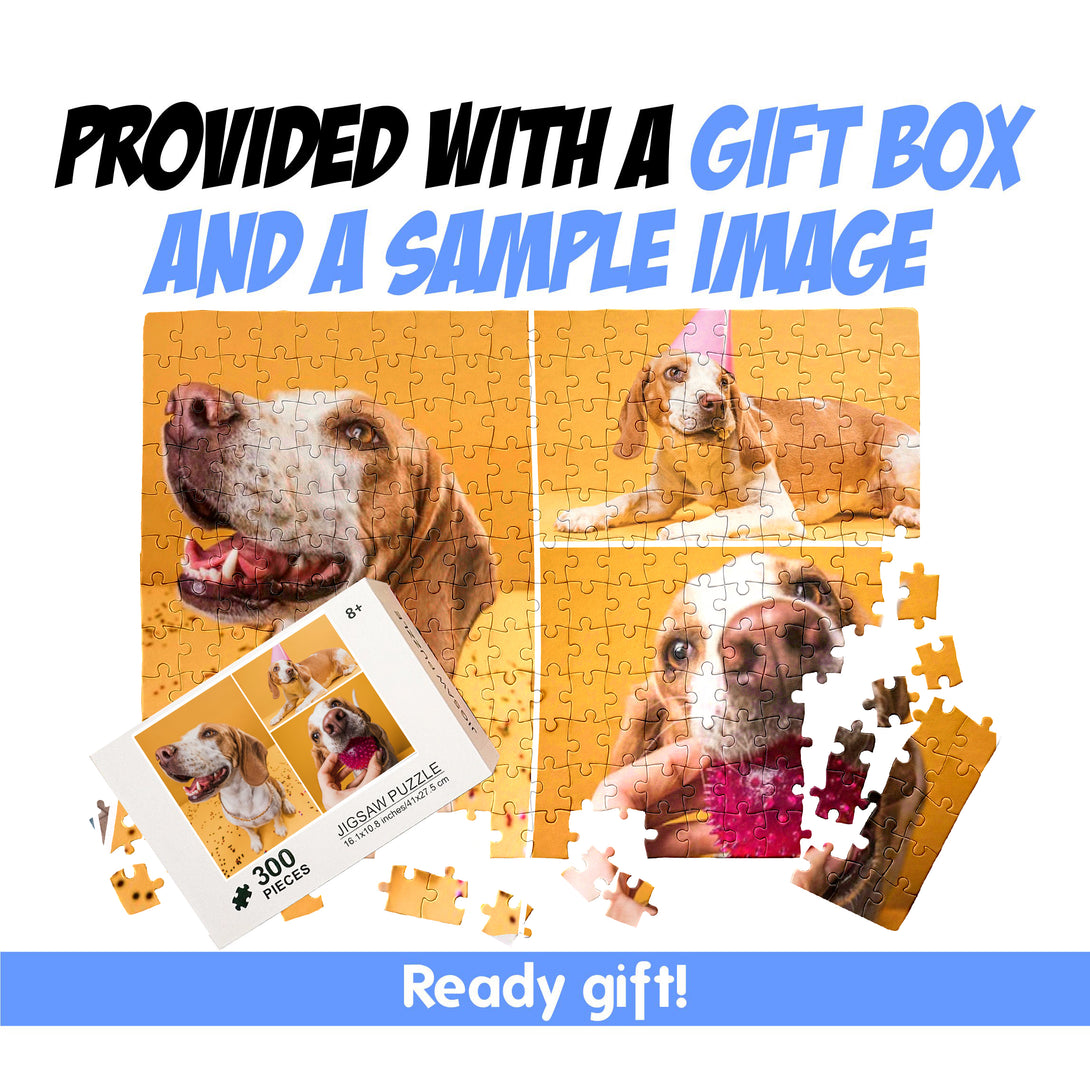 Custom Jigsaw Three Photo Puzzle, Personalized Collage 200-1000 Piece - Custamazegifts.com 