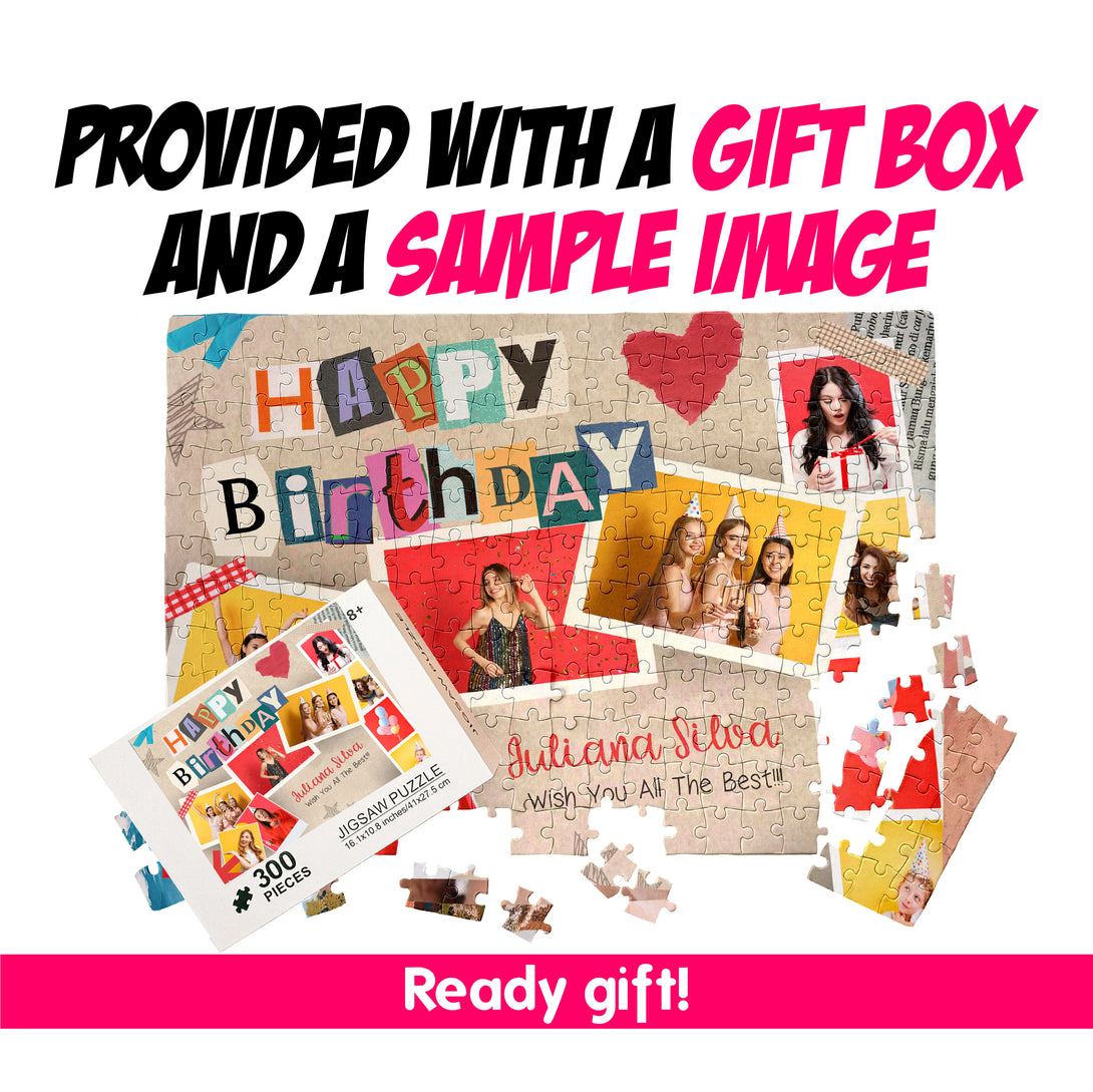 Custom Jigsaw Puzzle Collage for Birthday, Personalized Photo Gift - Custamazegifts.com 