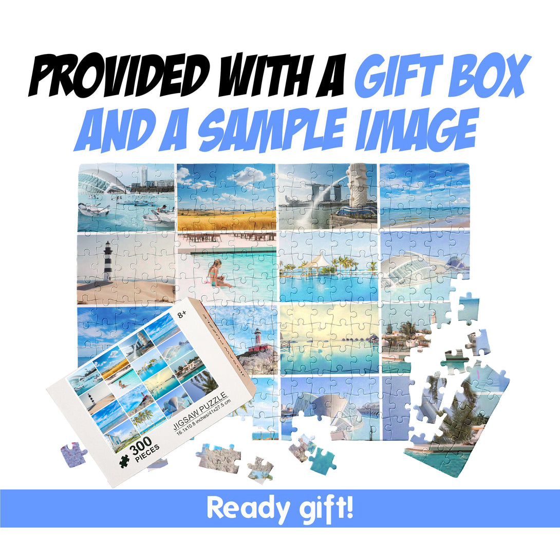 Custom Puzzle Collage, Add 16 Photos, Your Images Jigsaw Puzzles - Custamazegifts.com 