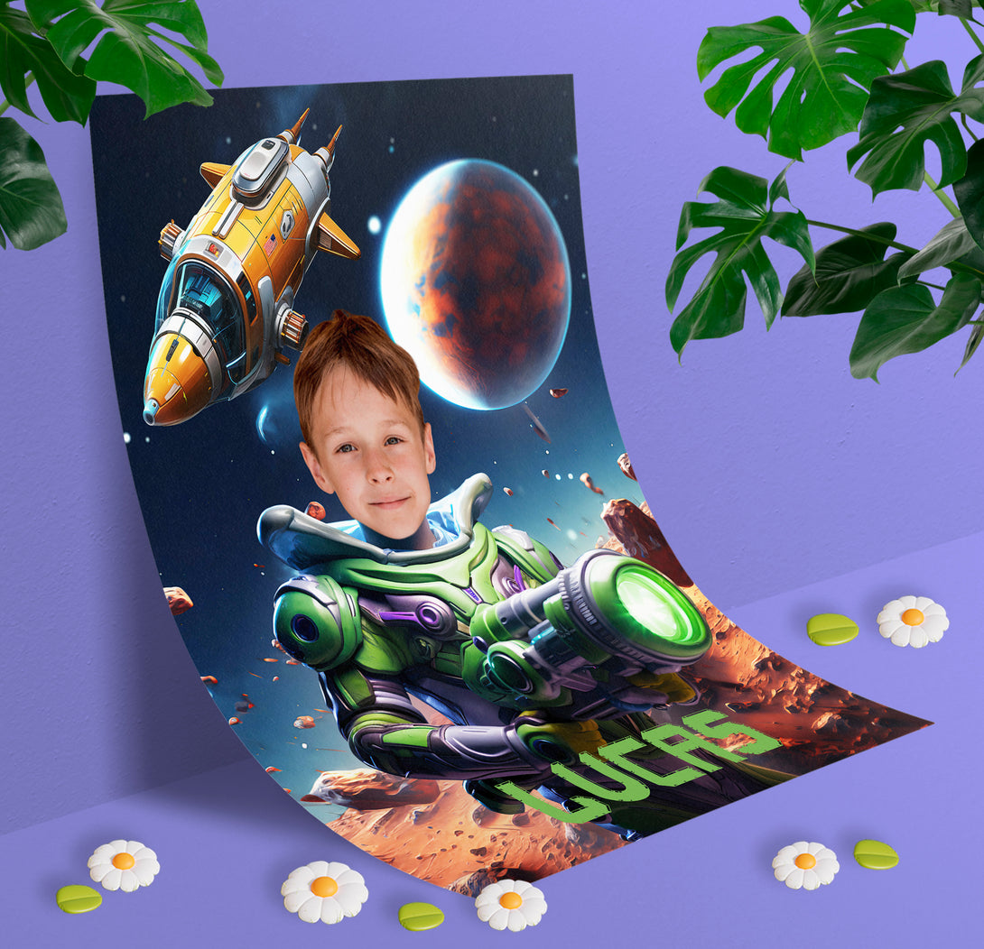 Toy Story Custom Poster Buzz Lightyear Kids Digital Portrait - Custamazegifts.com 