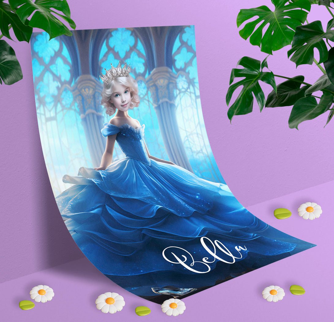 Cinderella Princess Poster Digital Photo, Magic Kingdom Custom Portrait - Custamazegifts.com 