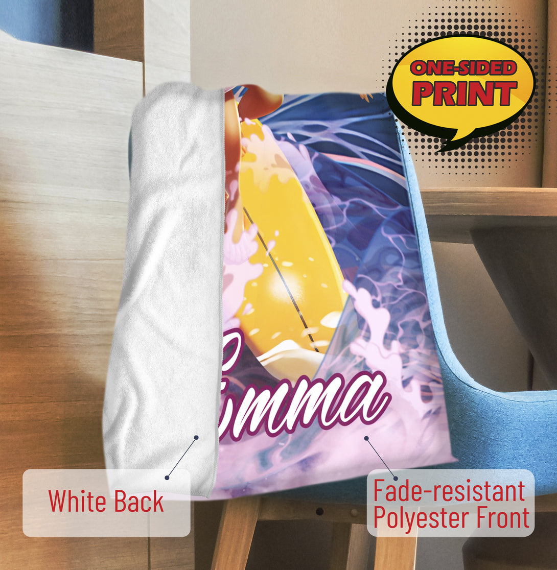 Surfer Girl Photo Face Beach Towel, Custom Beach Lover Gift - Custamazegifts.com 