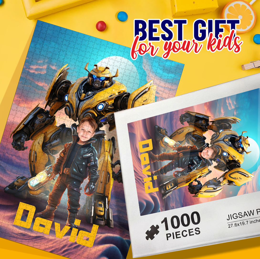 Personalized Puzzle, Transformers Boys Portrait Puzzle From Photo - Custamazegifts.com 